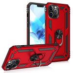 Wholesale Tech Armor Ring Stand Grip Case with Metal Plate for iPhone 12 / iPhone 12 Pro 6.1 inch (Red)